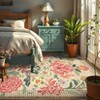 Floral Machine Washable Area Rugs for Living Room Bedroom Soft Non Slip Pastoral Rug Low Pile Botanical Floor Carpet for Kitchen Bathroom - 3 of 4
