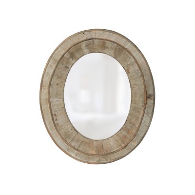 Park Hill Collection Primitive Reclaimed Wood Oval Mirror