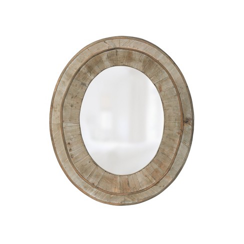 Park Hill Collection Primitive, Reclaimed Wood Oval Mirror