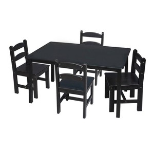 Kids' Rectangle Table with 4 Chairs Espresso - Gift Mark - 1 of 4