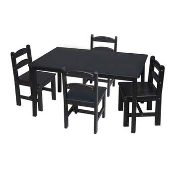 Kids' Rectangle Table with 4 Chairs Espresso - Gift Mark