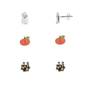 FAO Schwarz Pumpkin, Ghost and Haunted House Trio Earring Set - 1 of 2