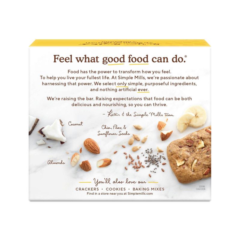 Simple Mills Gluten Free Nutty Banana Bread Soft-Baked Almond Flour Bars - 5ct, 5 of 7