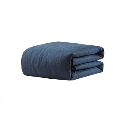 60"x70" 18lb Deluxe Cotton Weighted Blanket Navy - Beautyrest