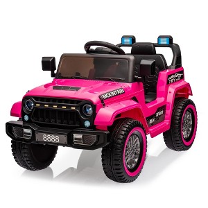 12V Kids Ride On Truck, 2-Seater Electric Car w/Remote Control, 35W Motors, 3 Speeds, Music, LED Lights, Suspension - 1 of 4