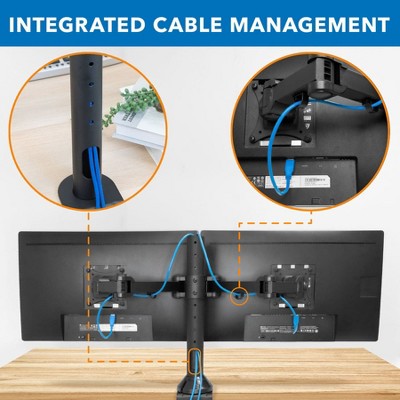 Dual Monitor Aluminum Alloy Desk Mount with C-Clamp Base