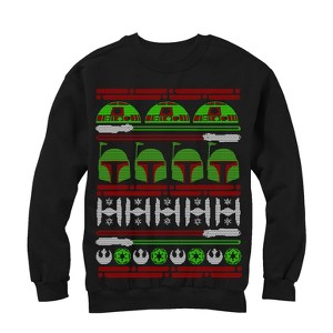 Men's Star Wars Ugly Christmas Boba Fett Sweatshirt - 1 of 3