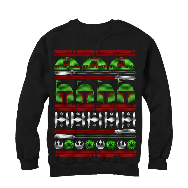 Men's Star Wars Ugly Christmas Boba Fett Sweatshirt, 1 of 4