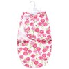 Hudson Baby Girls Plush Faux Fur Swaddle Wrap, Pink Roses, 0-3 Months - 2 of 2
