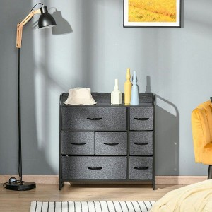Resenkos 3-Tier Storage Organizer for Bedroom Entryway, 7-Drawer Dresser with Steel Frame for Bedroom, Dark Gray - 1 of 4