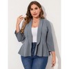 Women's Plus Size Blazer Notch Panel Work Business Casual Outfits Dressy Suit Jacket Peplum Blazers - 2 of 4