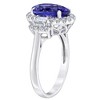 Pompeii3 5Ct Oval Simulated Tanzanite Moissanite & Lab Created Diamond Ring 10k White Gold - 3 of 4