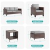 Sonkuki 6-Piece Patio Conversation Set Outdoor Wicker Rattan Furniture Set with Side Table - 2 of 4