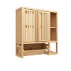 GDFStudio Cissie Bamboo Wall Mounted Storage Cabinets with Towel Bar and Open Shelf - 2 of 4
