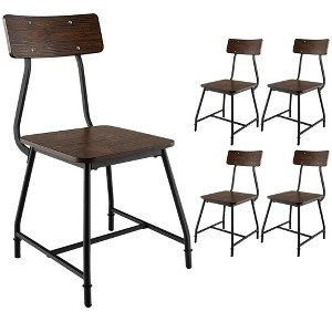 Costway Dining Room Chairs Set of 4 Modern Kitchen Dining Room Side Chair W/Metal Frame - 1 of 4