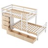 Sapphtopaz Twin Over Twin Wood Bunk Bed with Drawers,Bunk Bed Frame with Ladder & Guardrail,Space-Saving Kids Loft Bed for Boys&Girls,Nursery - 3 of 4
