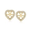 Ross-Simons 5.25 ct. t.w. Ruby and .80 ct. t.w. White Topaz Convertible Heart Earrings in 18kt Gold Over Sterling - 4 of 4
