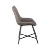 PU Faux Rawhide Side Chair (Set of 2) with Ergonomic Seat, Mid-Century Modern Canted Legs, Tan Upholstery, and Deep Bronze Accents - 3 of 4