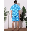 Lars Amadeus Men's Short Sleeves Hawaiian Polka Dots Shirts Shorts 2-Pieces Set - 3 of 4