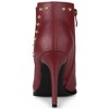 Allegra K Women's Pointed Toe Side Zip Stiletto High Heel Ankle Boots - 4 of 4