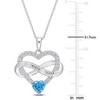EVERLY JEWELRY | Sterling Silver 2 1/2ct TGW Blue and White Cubic Zirconia Infinity Heart Pendant with Chain - 18 in - 3 of 4