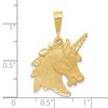 Black Bow Jewelry 14k Yellow Gold Large Satin Unicorn Head Pendant - 4 of 4