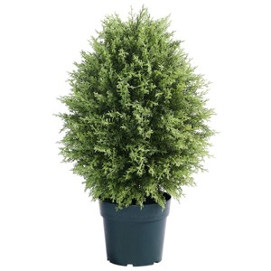 National Tree Company 32" Cypress Artificial Tree: Indoor/Outdoor Decor, Potted, Lifelike Faux Shrub - 1 of 3