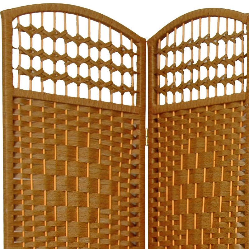 5 1/2 ft. Tall Fiber Weave Room Divider - Light Beige (3 Panels), 3 of 6
