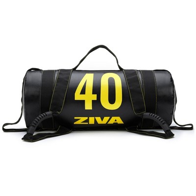 ZIVA Commercial Grade 40 Pound High Performance Training Weight Power Core Sandbag with Nonslip Handles for Home Gym Fitness, Black