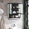 NicBex Modern 2 Glass Door Bathroom Wall Mount Cabinet Medicine Cabinet with 3 Tier Storage & Towel Rack - 4 of 4
