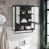 NicBex Modern 2 Glass Door Bathroom Wall Mount Cabinet Medicine Cabinet with 3 Tier Storage & Towel Rack - image 4 of 4