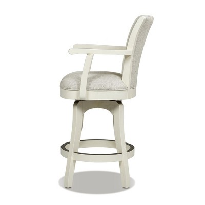 Williams 27" White Pepper Oak Wood Swivel Counter Stool