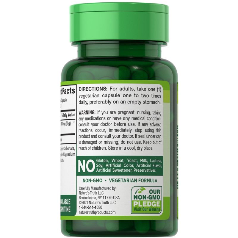 Nature's Truth Acetyl L-Carnitine HCL 1000mg (ALCAR) | 30 Capsules, 3 of 5