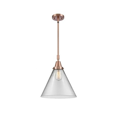 Cone - 1 Light Stem Hung Mini Pendant In Industrial Style-17.13 Inches Tall and 12 Inches Wide