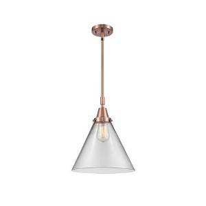 Cone - 1 Light Stem Hung Mini Pendant In Industrial Style-17.13 Inches Tall and 12 Inches Wide - 1 of 1