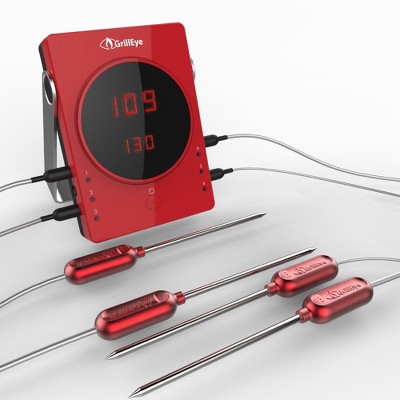 Bluetooth Grilling and Smoking Thermometer Red - GrillEye