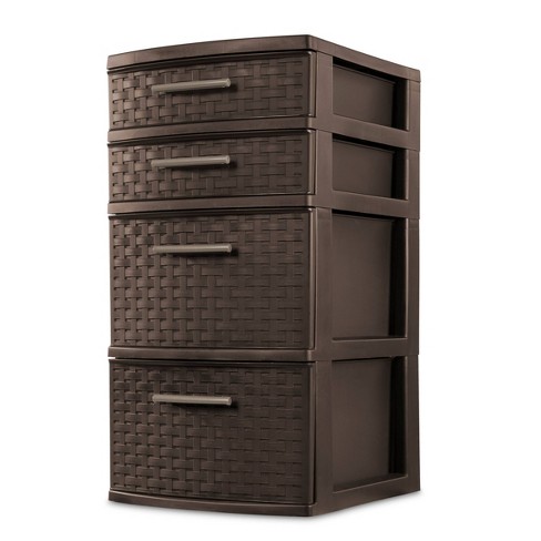 Sterilite 4 Drawer Medium Weave Tower Brown Target