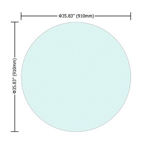 VYNXARIA 36" Inch Round Tempered Glass Table Top Clear Glass 1/4" Inch Thick Flat Polished Edge - 1 of 4