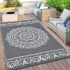 Waterproof Outdoor Rug - Reversible Plastic Straw w/ Leaf Pattern - For Patio, Deck, RV, Camping - 3 of 4