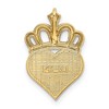 Black Bow Jewelry 14k Yellow Gold, White Rhodium Daddy's Little Girl Heart Pendant, 13mm - 3 of 4