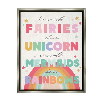 Stupell Industries Fairies Unicorns Mermaids and Rainbows Whimsical Design