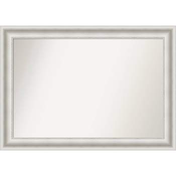 42" x 30" Non-Beveled Parlor White Wall Mirror - Amanti Art