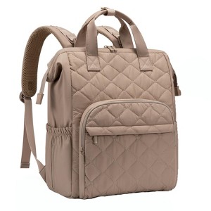 Itopfox Large Diaper Backpack with Changing Pad, Stroller Buckles, Insulated Bottle Holders & Wipes Dispenser, Khaki - 1 of 4
