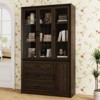FUFU&GAGA Tall Storage Display Cabinet for Collectibles,Storage Hutch,Display Shelf,3 Glass-Door,3-Drawer,Living Room Organizer,Home Office Bookshelf - 4 of 4