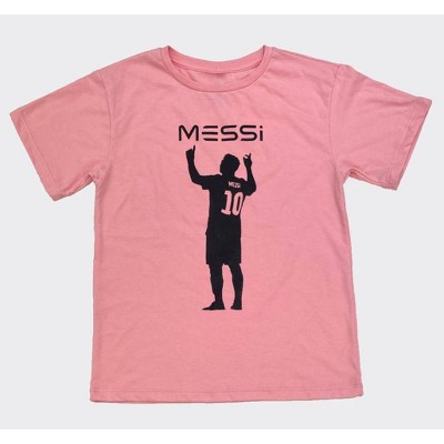 Girls' Messi Silhouette Short Sleeve Graphic T-Shirt - Pink