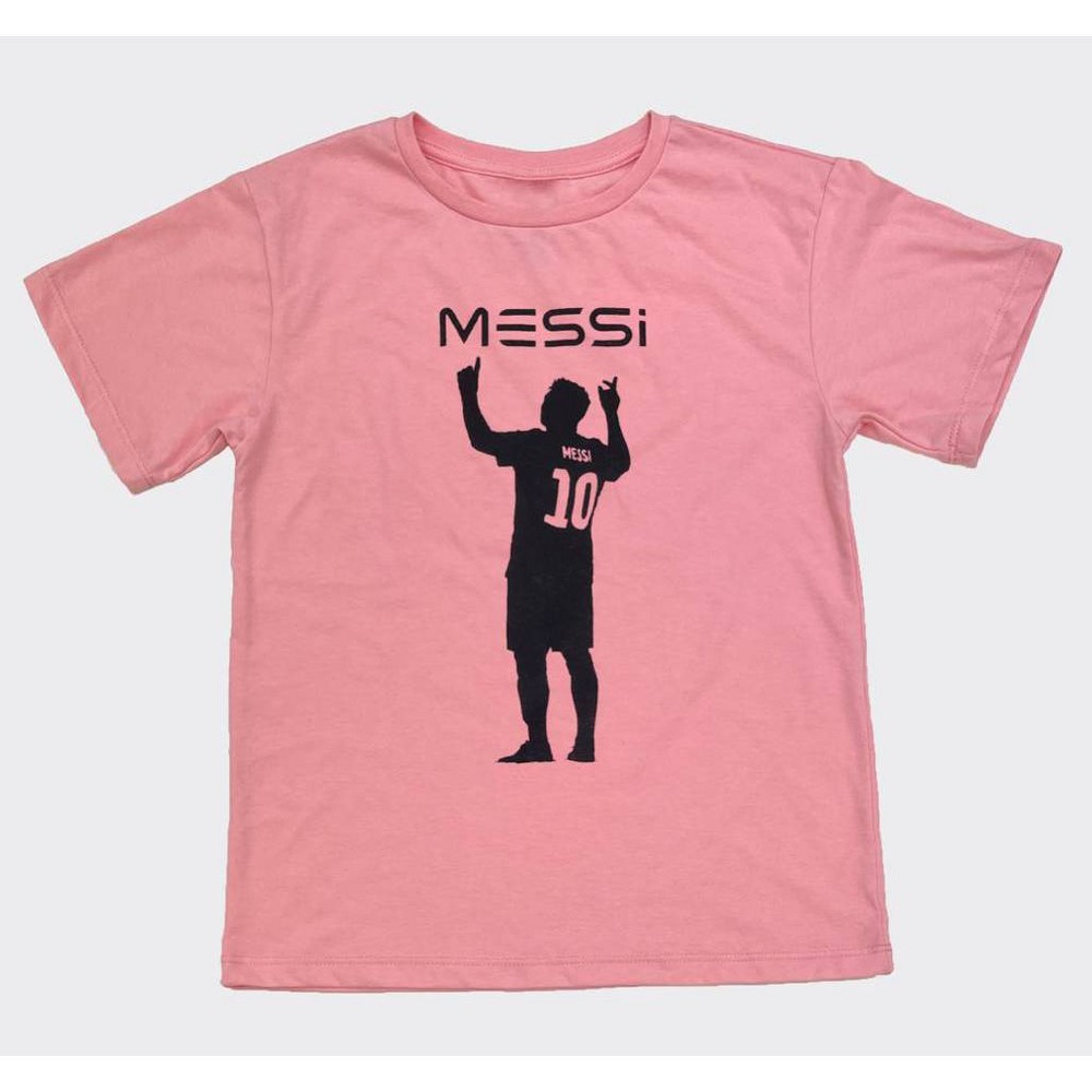 Girls' Messi Silhouette Short Sleeve Graphic T-Shirt - Pink M