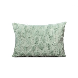 HGTV Art Deco Brushed Faux Fur Pillow Snowbound 14 x 20 inches - 1 of 4