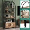 Arched Bookshelf, Bookcase with Doors Storage, 71.5 Inches Tall Industrial Book Shelf - 4 of 4