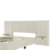 Okak Size Velvet Platform Bed Frame Upholstered Modern Bed with Big Headboard Noise-Free No Springs Required Easy to Assemble - 4 of 4