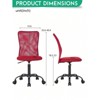 RISOKEYS Armless Office Chair Desk Chair - Modern Ergonomic Design, Adjustable Height & Roller Wheels, Back Support for Home Office, Study Room - 2 of 4